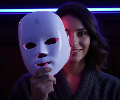 Lumora™ LED Red Light Therapy Mask + Neck Attachment Included – Anti-Aging & Skin Rejuvenation