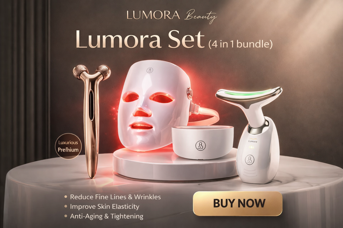 Lumora™ LED Red Light Therapy Mask + Neck Attachment Included – Anti-Aging & Skin Rejuvenation